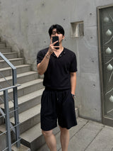 Ocean henley neck short sleeve setup