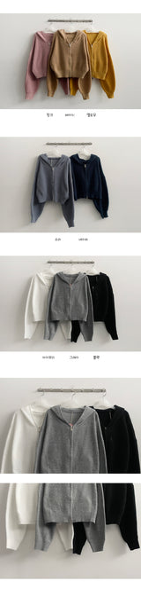 [Planning!] Russ Balloon Cropped Knitwear Hooded Zip-Up (8 colors)