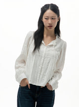  BETTY PINTUCK BLOUSE (WHITE)