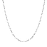 シルバーペーパークリップチェーン ロジウムメッキ + 925シルバーネックレス N067-04H