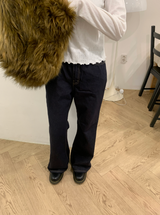 ロエット生地ブーツカットデニムパンツ