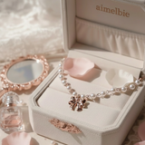 アドラブル リボンパールチョーカーネックレス- Rosegold Color