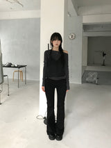 Lux cotton bootcut pants (2 colors)