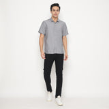 MON AKITA - Satori Men Short Sleeve Shirt Grey