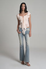 Cherry Sorbet Ruffle Top, Baby Pink