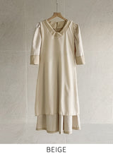 24FW★ レベジャガードカラープリーツワンピース(ベルトセット)