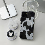 [Bead]ブラックビッグモチラビットMagsafeフォーンケース スマホグリップセット