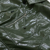 glossy stitch jacket_khaki