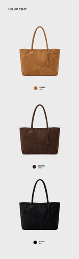 Look Diff Classic Suede Tote Shoulder Bag