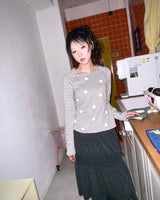 (2color) Shirring Drawstring Flare Midi Skirt