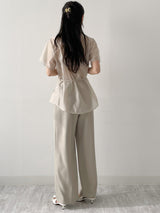 Chief Strap Pintuck See-through Short Sleeve Shirt
