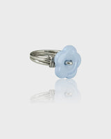  Sewing Button Ring (Flower, Blue) 