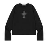 コリクロスレザーパッチロングスリーブT (2COLOR
