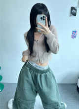 ANGORA CROP HOOD ZIP-UP🖤🩷💛🤎💚 - 6 COLORS