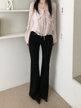 cheek ribbon blouse (2 colors)