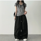 Ruzyn spandex stripe snap short sleeve hoodie