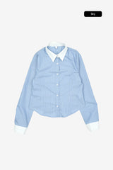 Caelum collar striped shirt