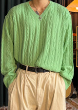 Pretzel V-neck knit 6COLOR