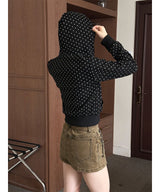 Slim dot hood zip up(2color)