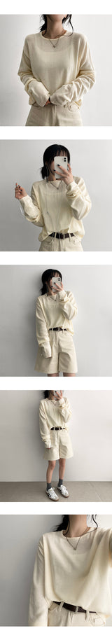 Streaming Basic Long-Sleeved Round Knitwear