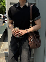 LMN Niel V-Neck Slit Short-Sleeved Knitwear (8 colors)