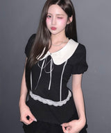collar point blouse