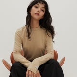 Wool Like Basic T-Shirts Beige