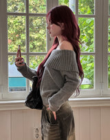 [wool43%] デイズフォールドオフショルダーニット