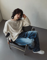 マキシバンディングワイドデニムパンツ