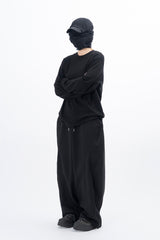 Meiji semi-crop long-sleeved T-shirt