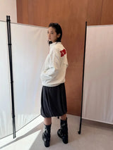 BOUCLE PATCH TRACK ZIP-UP