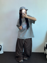 2サイズ🩶 ソフティサイドピンタックワイドロングパンツ🩶🧇🖤🤍5カラー