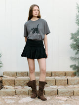 DOUBLE LACE MINI SKIRT BLACK