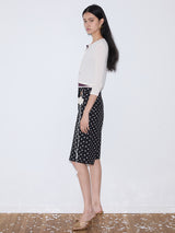rirri 25 Spring/Summer Collection - Casual Black & White Polka Dot Cropped Pants (High-Density 100% Cotton)