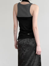 Cowl Neck Draped Layered Halter Top