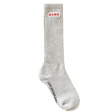 Clare Patch Crew Socks Light Grey