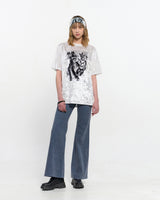 ベルベットプリントオーバーサイズTシャツ _ WHITE