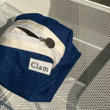 Clam ラウンドポーチ _ ブルーデニム