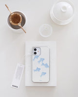 ブルー フィッシュ シルバー アイフォン ギャラクシー ケース(MagSafe)