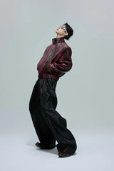 Snake Texture Gem Detail Jacket