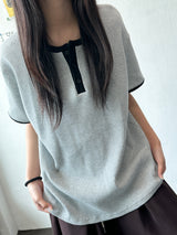 クロワ ワッフル ヘンリー オーバーサイズ Tシャツ 5カラー
