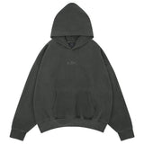 ビンテージピグメントウォッシングフーディドTシャツ ダークグレー