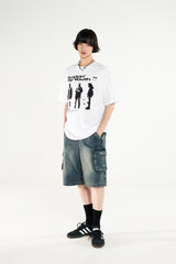 サンド ウォッシング カーゴ デニム ハーフパンツ / Sand Washing Cargo Denim Half Pants