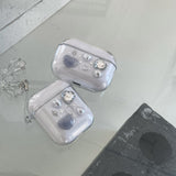 [made]silver&blue marbling resin airpodcase