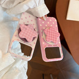 Pink Polka Dot Star Magnetic Stand Case