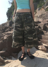 ZIPPER CARGO BERMUDA PANTS