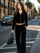 HORIZON RING VELVET PANTS [BLACK]