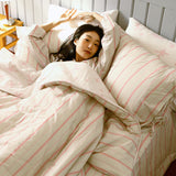 Starry Pink Stripe Duvet Cover SSsize(150*210)