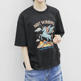 スタークラウド ユニコーン オーバーフィット 半袖Tシャツ_BLACK