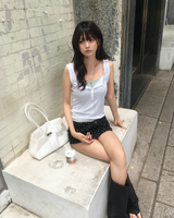 Dot double waist skirt pants